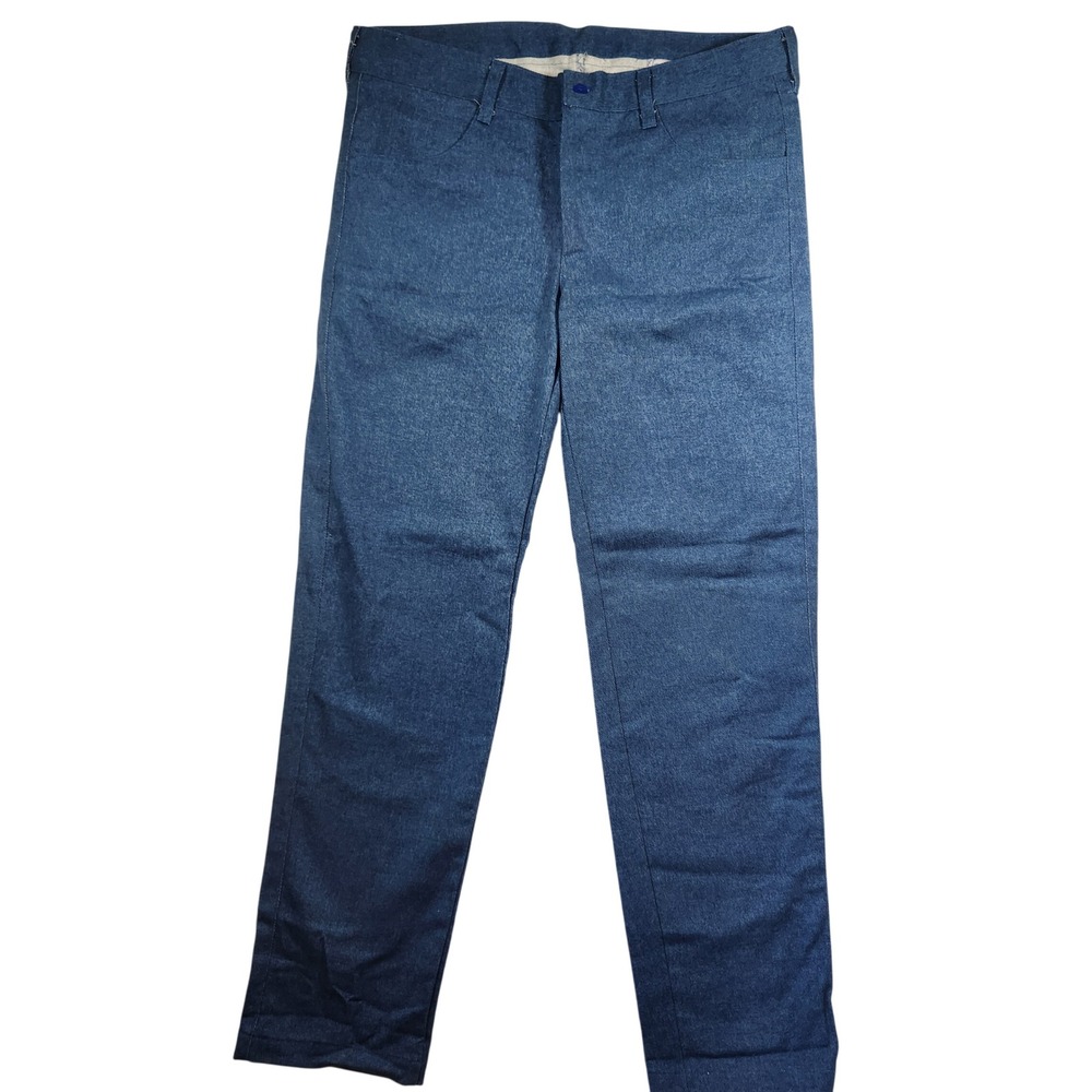 Vintage 70sCustom Handmade Blue Denim Trousers Mens‎ Straight Leg Workwear Pants
